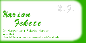 marion fekete business card